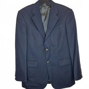 Vintage Oscar de la Renta Navy Men's Sportcoat size 39R brass buttons